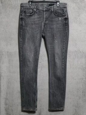 AllSaints Slim Straight Jeans in Gray Wash